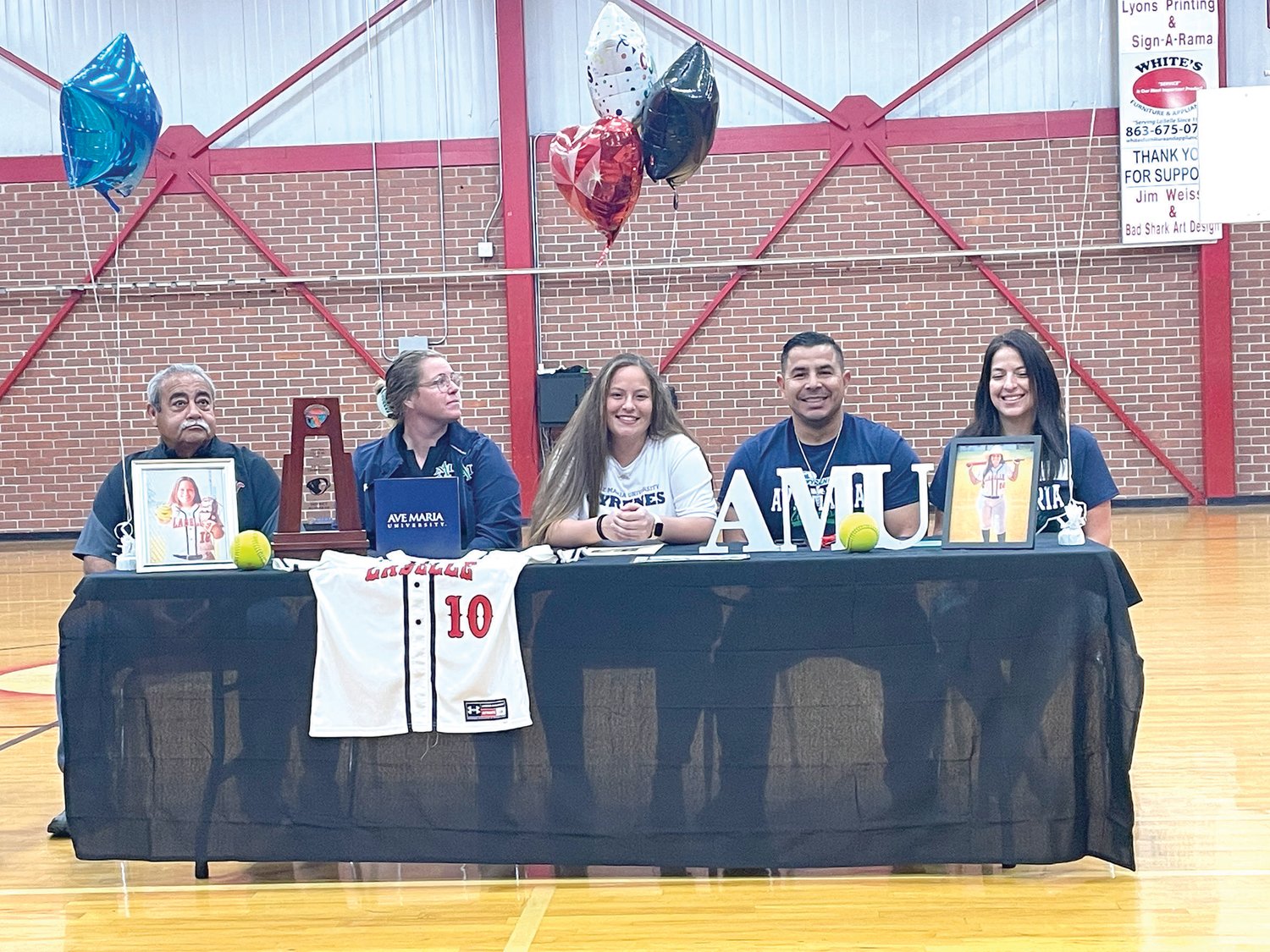 Senior Haleigh Campbell, a member of the varsity basketball and softball teams at LHS, signed her letter of intent to play for Ave Maria University (AMU) in Ave Maria, Florida and will play softball for the Gyrenes.